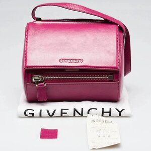 Givenchy Purple Grained Leather Pandora Box Mini Crossbody Bag